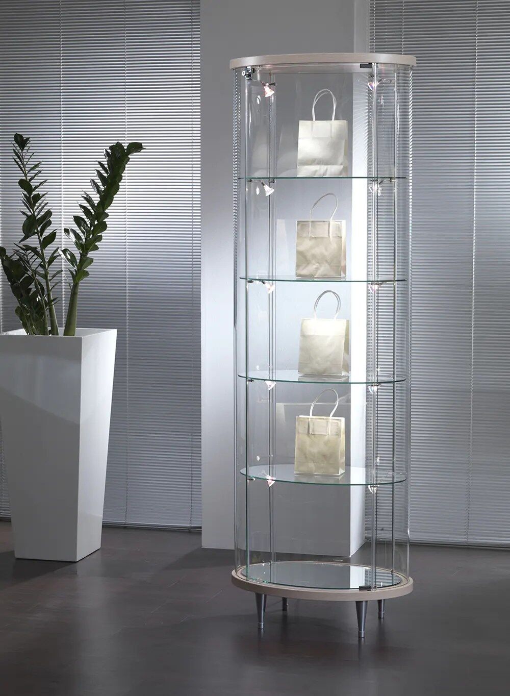 vitrine ovale - 203opva-gris-clair