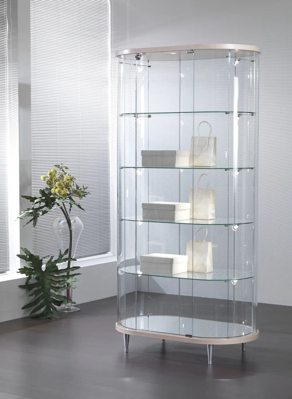 vitrine ovale - 203ogva-gris-clair