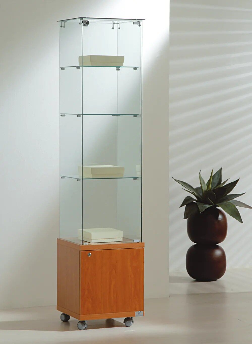 vitrine colonne en verre - 4-18mva-cherry