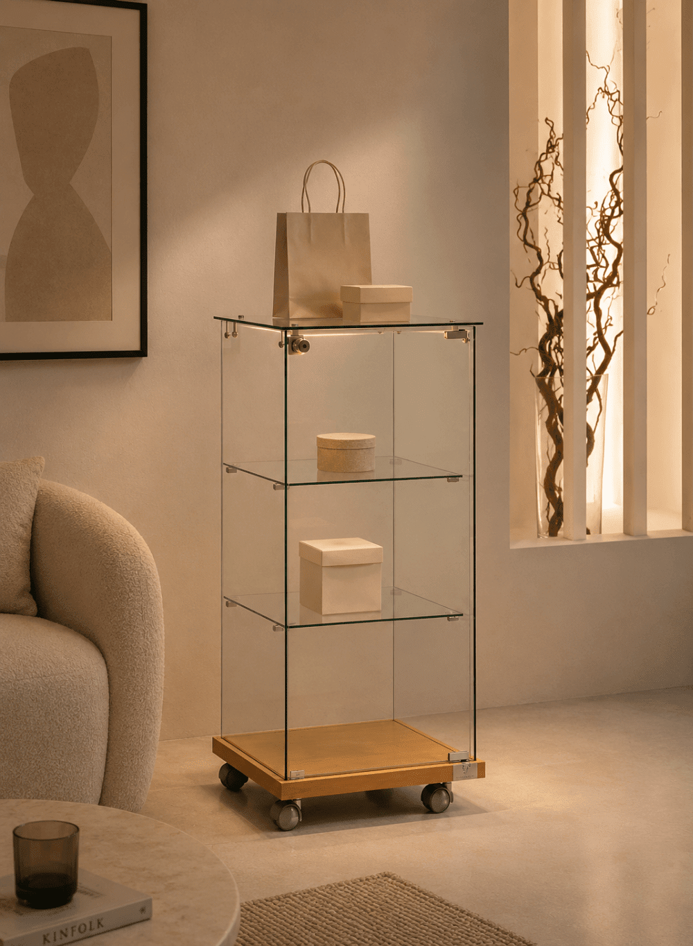 Petite vitrine sur roulettes 4/90VA – Image 2