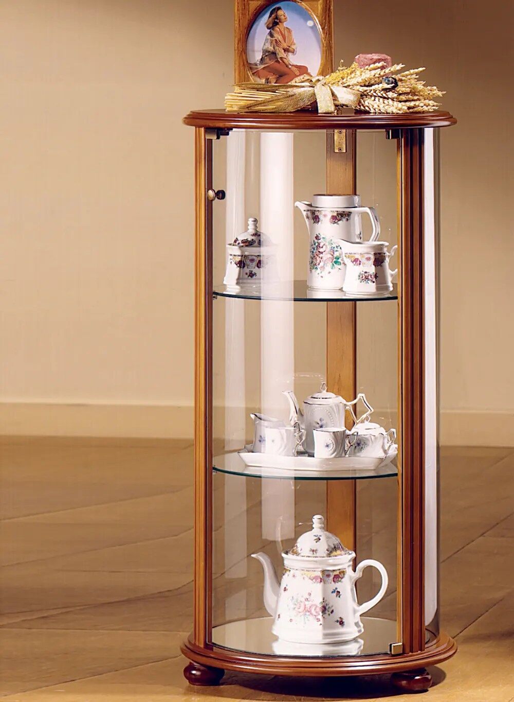 vitrine bois et verre - dv15va-merisier