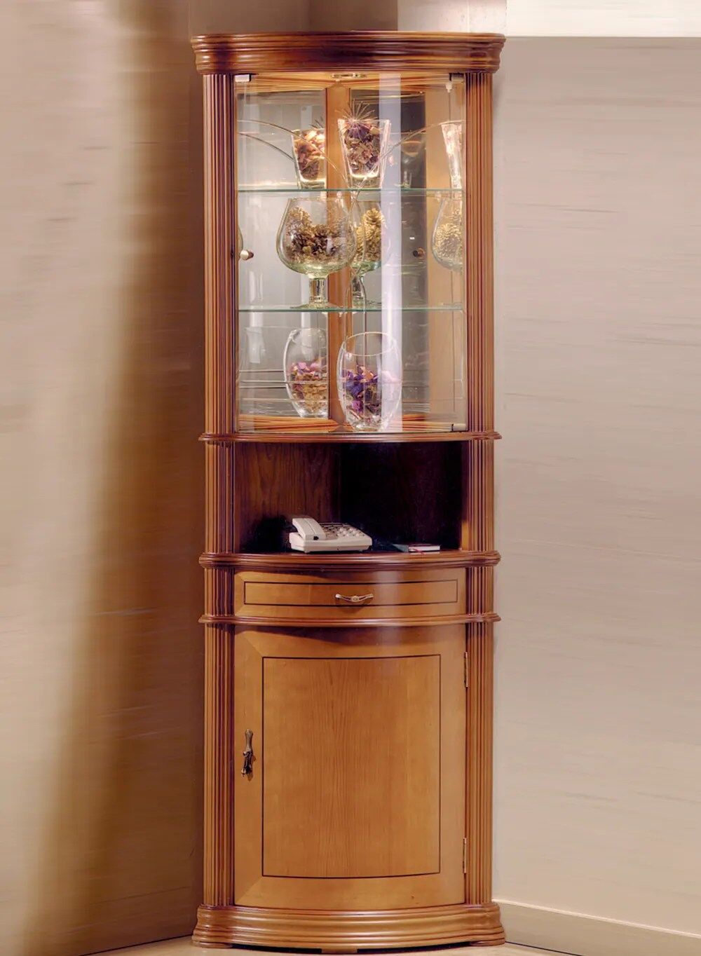 vitrine bois et verre - dv32va-merisier