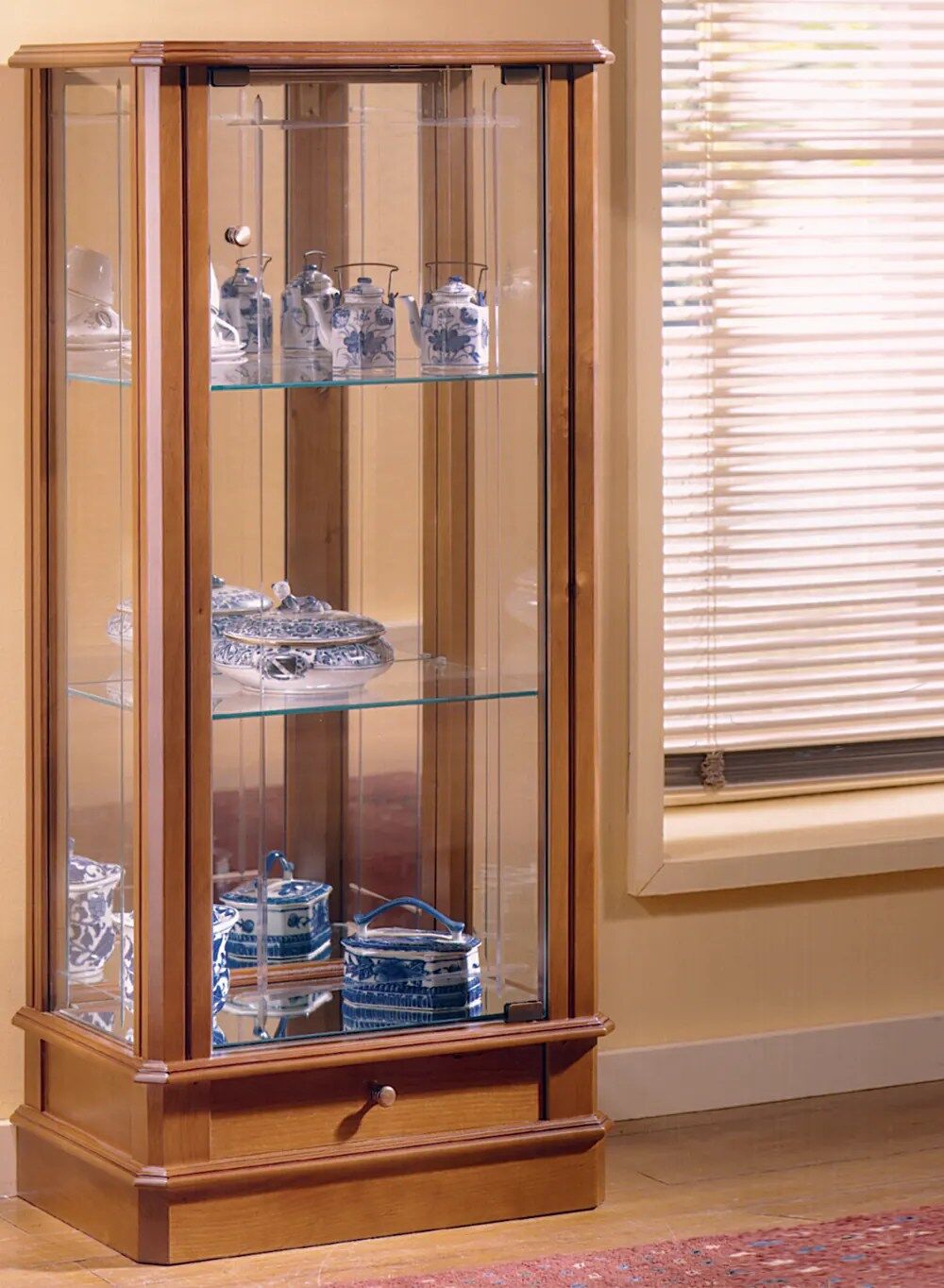 vitrine verre et bois - dv4va-merisier