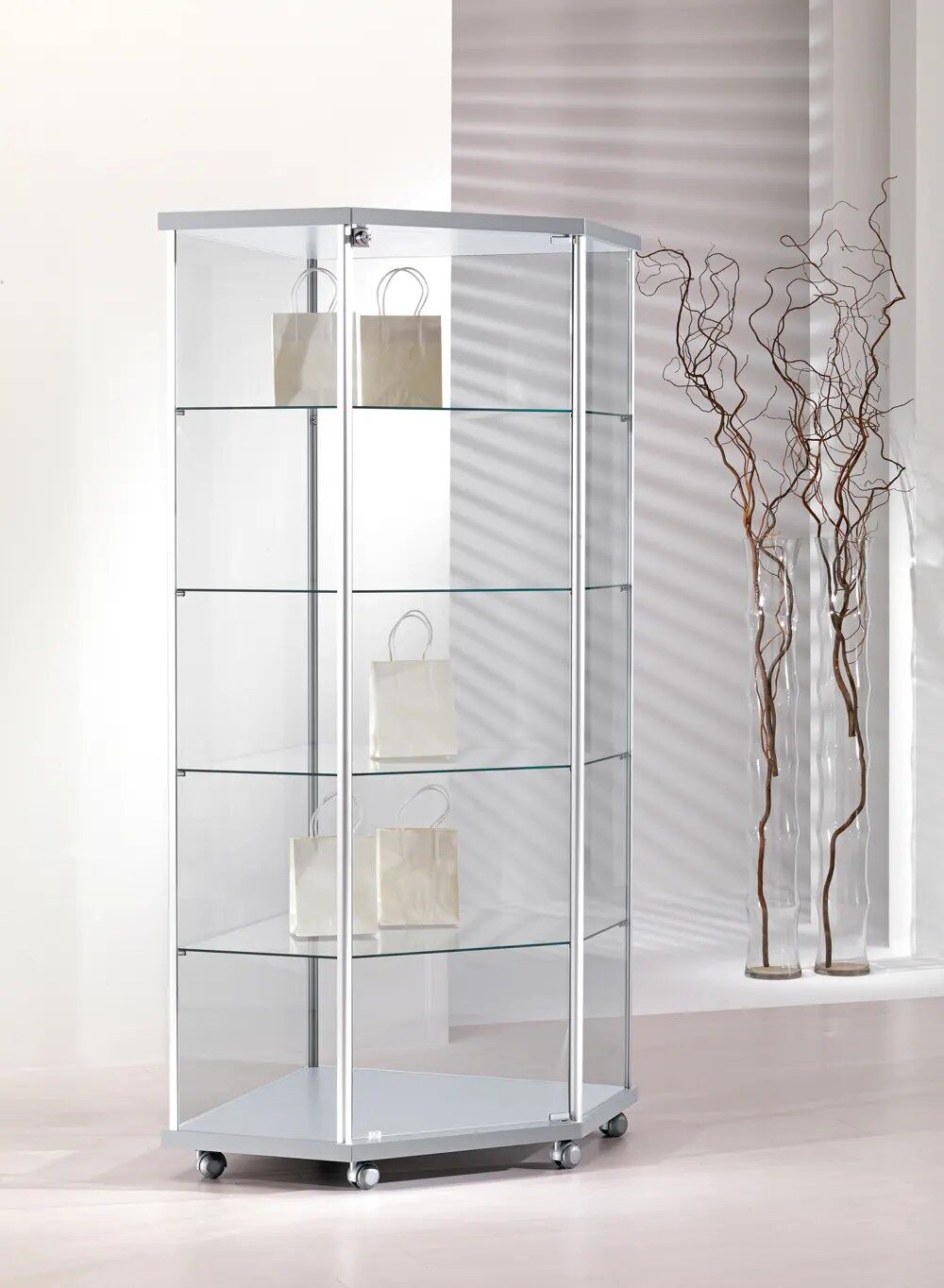 vitrine d'angle - 70-ava-gris-clair