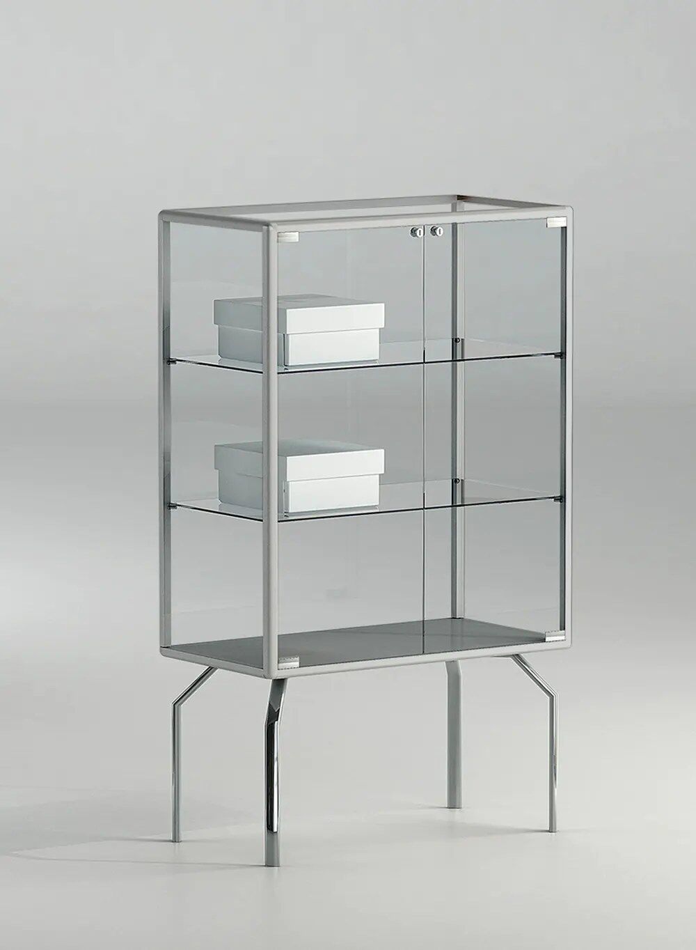 vitrine armoire - 71-12pva-gris-clair