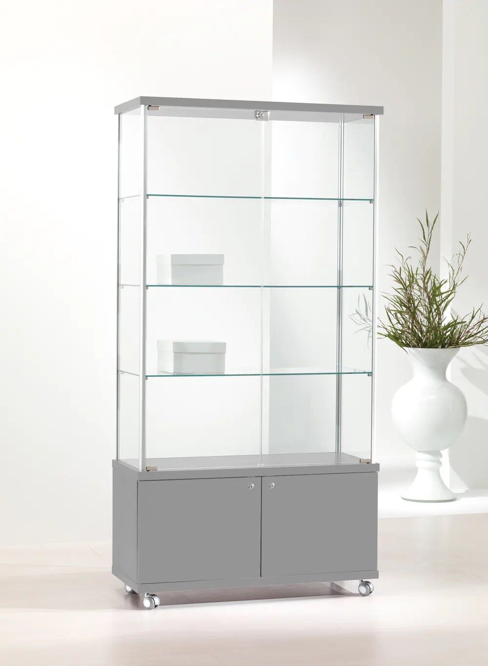 vitrine armoire - 93-mava-gris-clair
