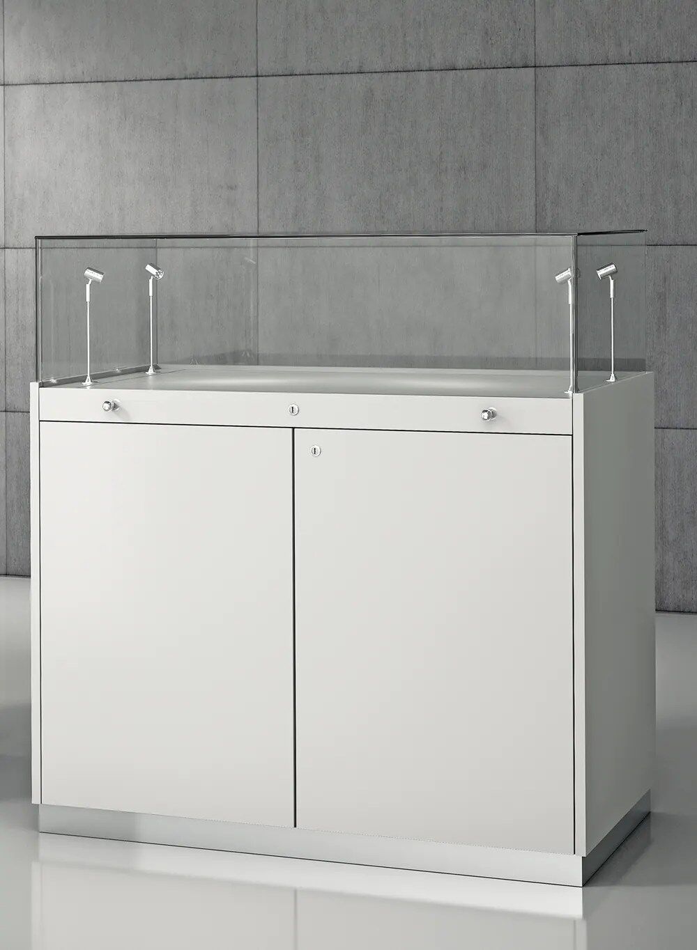 vitrine comptoir - Q100LVA-blanc-poli
