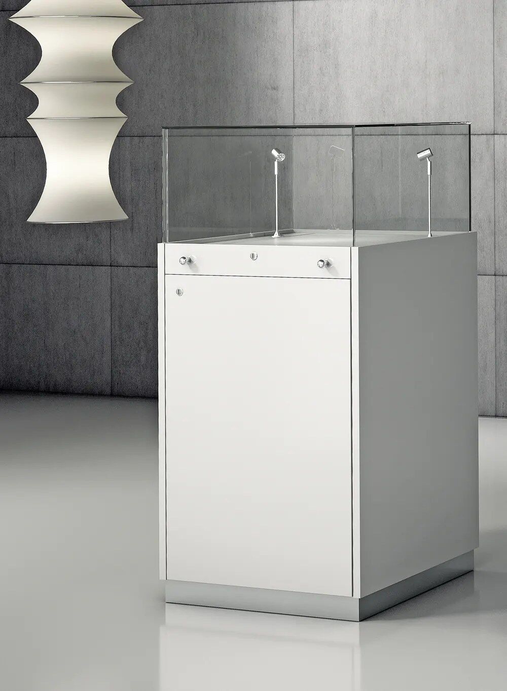 vitrine en verre - Q50LVA-blanc-poli