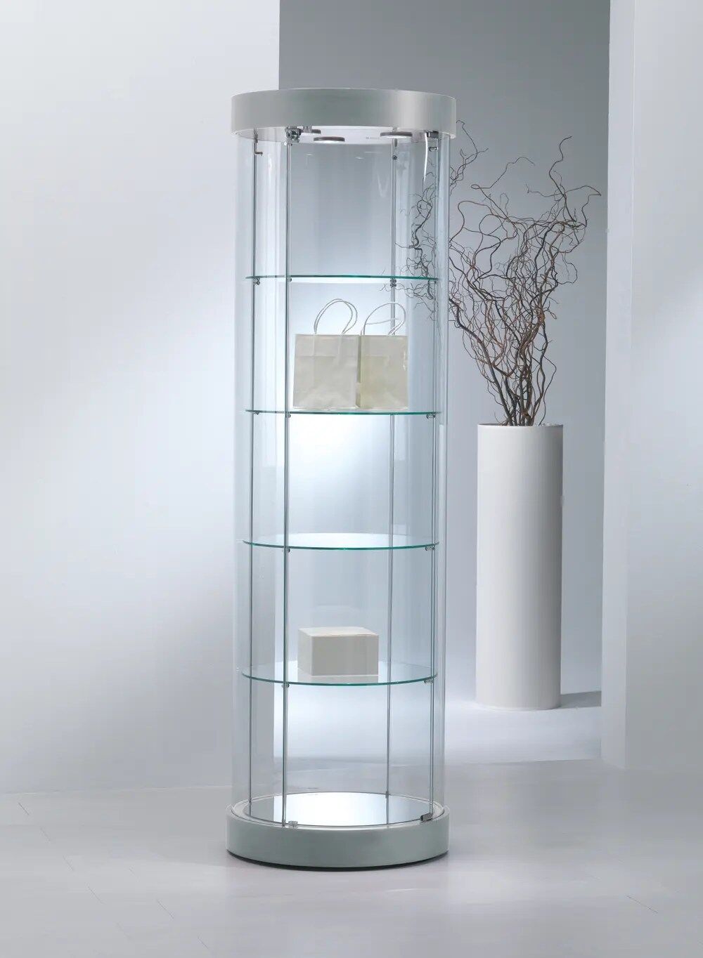 vitrine cylindrique - 209rf-r7va-gris-clair